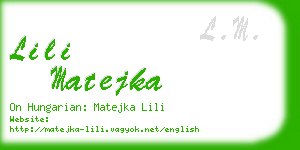 lili matejka business card